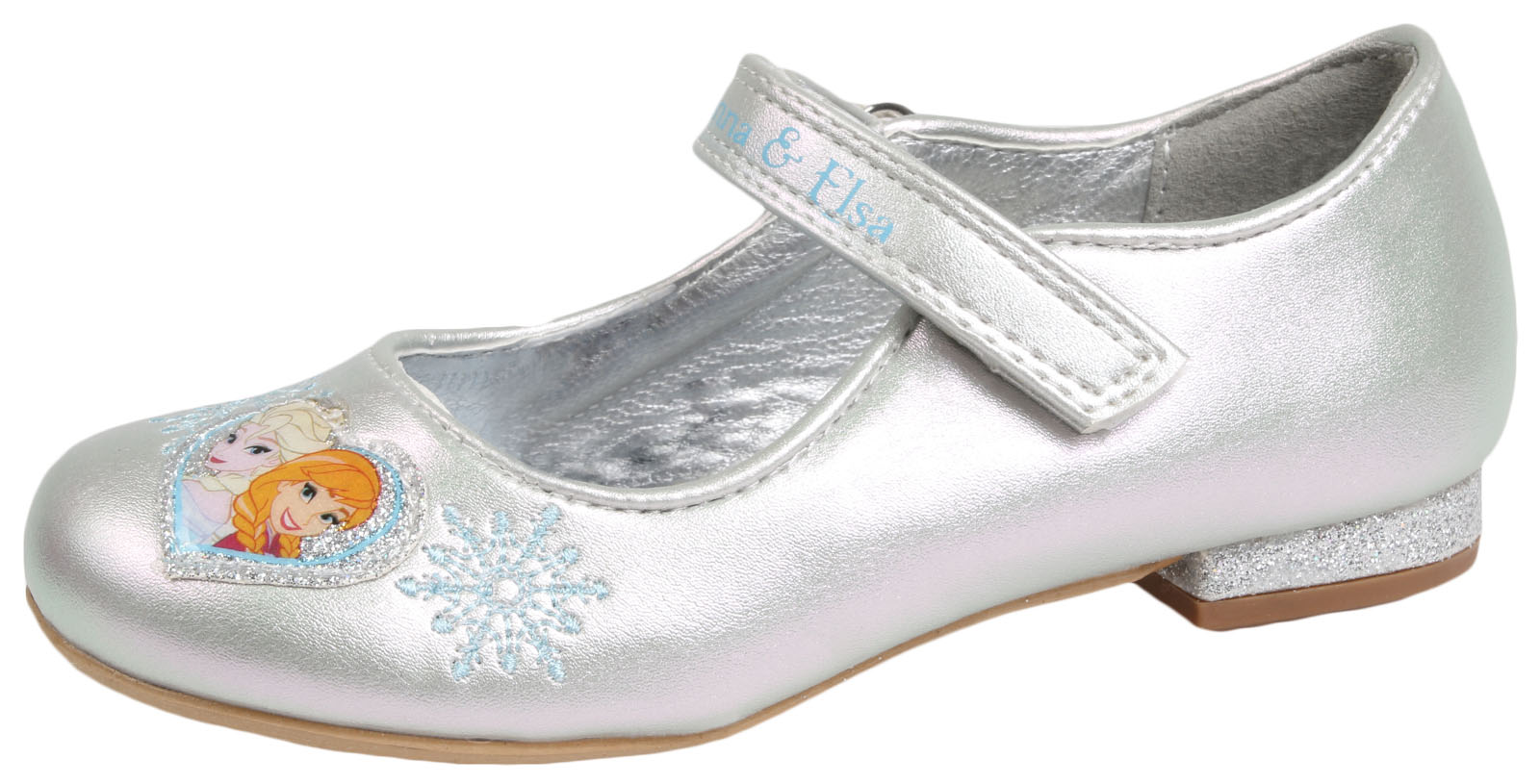 Kids Girls Disney Frozen Dress Up Shoes Glitter Princess Low Heels